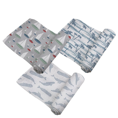 Baby Swaddle 3PK | Bamboo Muslin - Ocean Tides Newcastle Classics