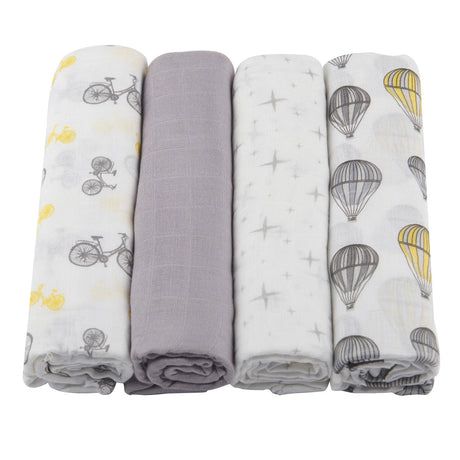 Baby Swaddle 4PK  | Bamboo Muslin - Traveler Newcastle Classics