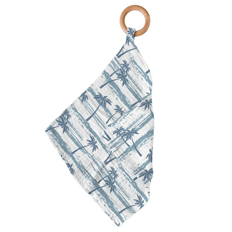 Baby Teether | Bamboo Muslin - Ocean Palm Trees Newcastle Classics