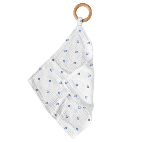 Baby Teether | Bamboo Muslin - Periwinkle Diamond Newcastle Classics