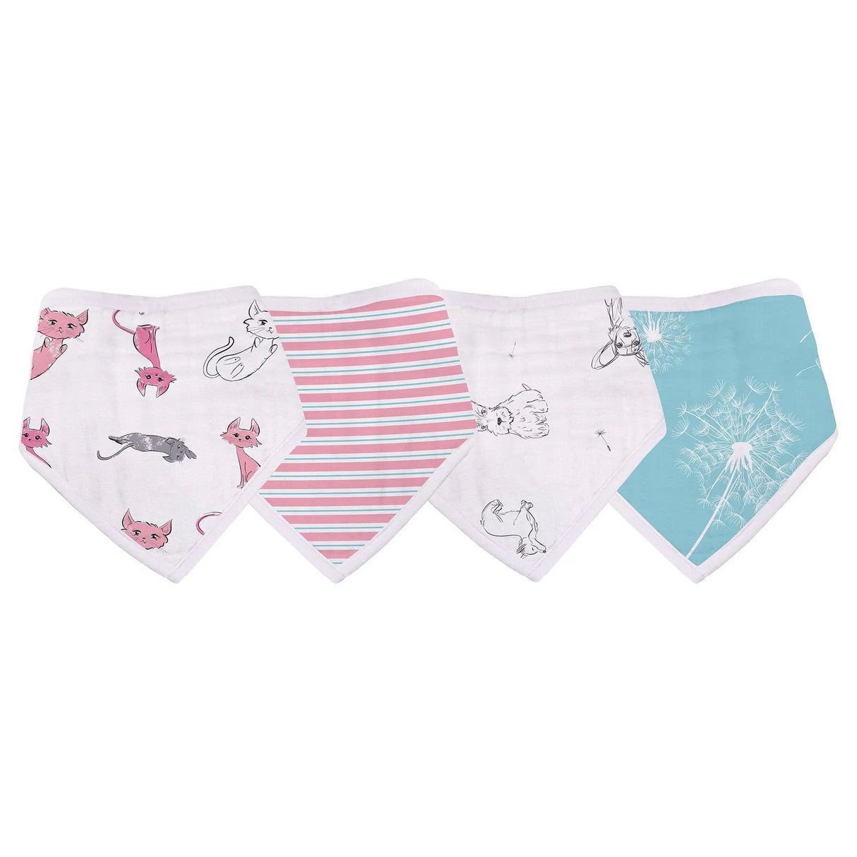 Bandana Bib 4PK | Bamboo Muslin - Dandelions Newcastle Classics