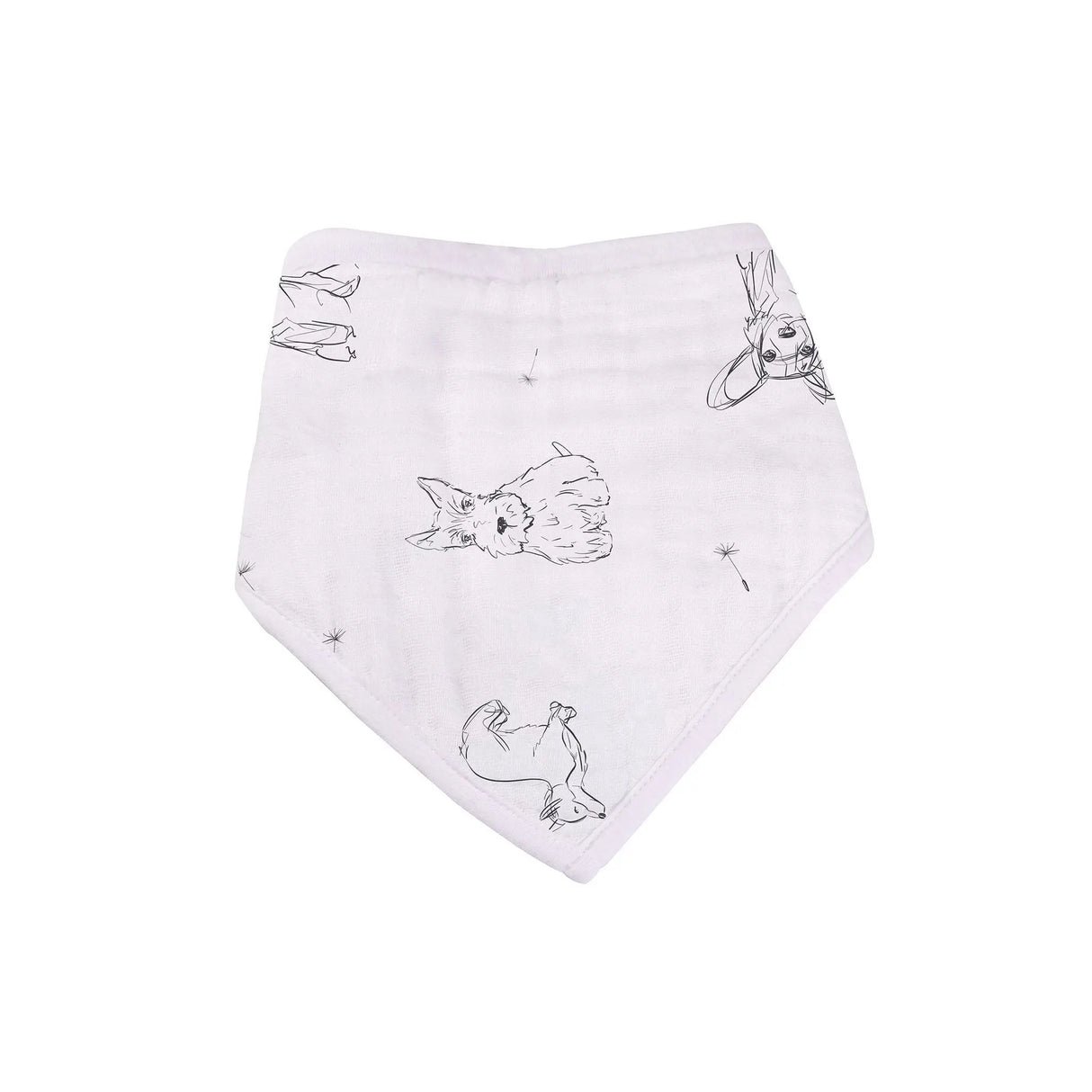 Bandana Bib 4PK | Bamboo Muslin - Dandelions Newcastle Classics