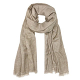 Beige Handloom Cashmere Scarf | Ethical Style SLATE + SALT