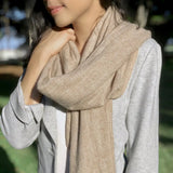 Beige Handloom Cashmere Scarf | Ethical Style SLATE + SALT