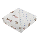 Blanket | Bamboo Muslin - Bunnies & Periwinkle Diamond Newcastle Classics