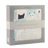 Blanket | Bamboo Muslin - Cats & Pencil Stripe Newcastle Classics