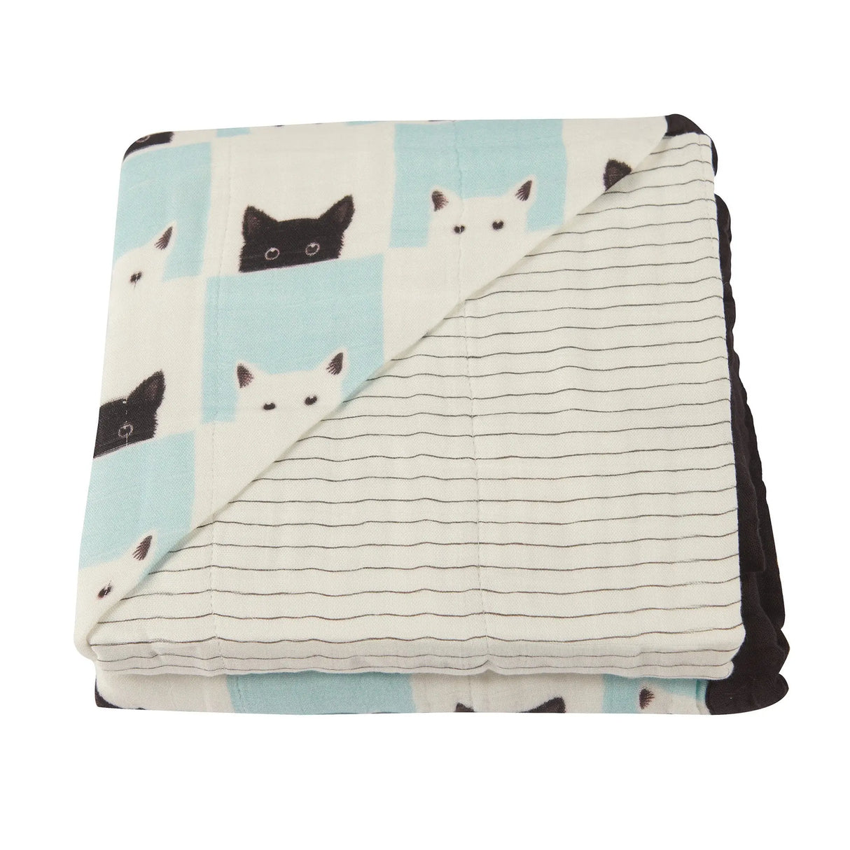 Blanket | Bamboo Muslin - Cats & Pencil Stripe Newcastle Classics