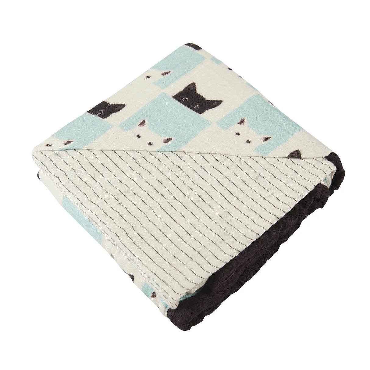 Blanket | Bamboo Muslin - Cats & Pencil Stripe Newcastle Classics