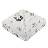 Blanket | Bamboo Muslin - Hear Me Roar Lion, Rhinos & Elephants Newcastle Classics