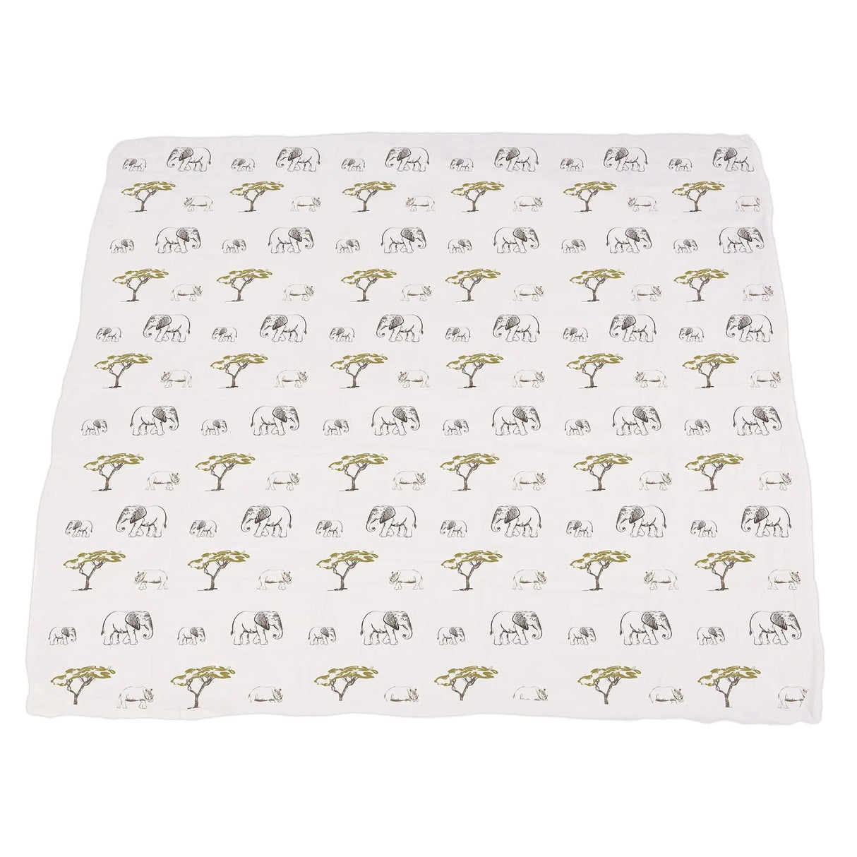 Blanket | Bamboo Muslin - Hear Me Roar Lion, Rhinos & Elephants Newcastle Classics