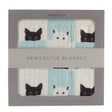 Blanket | Bamboo Muslin - Peek-A-Boo Cats & White Newcastle Classics