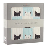 Blanket | Bamboo Muslin - Peek-A-Boo Cats & White Newcastle Classics