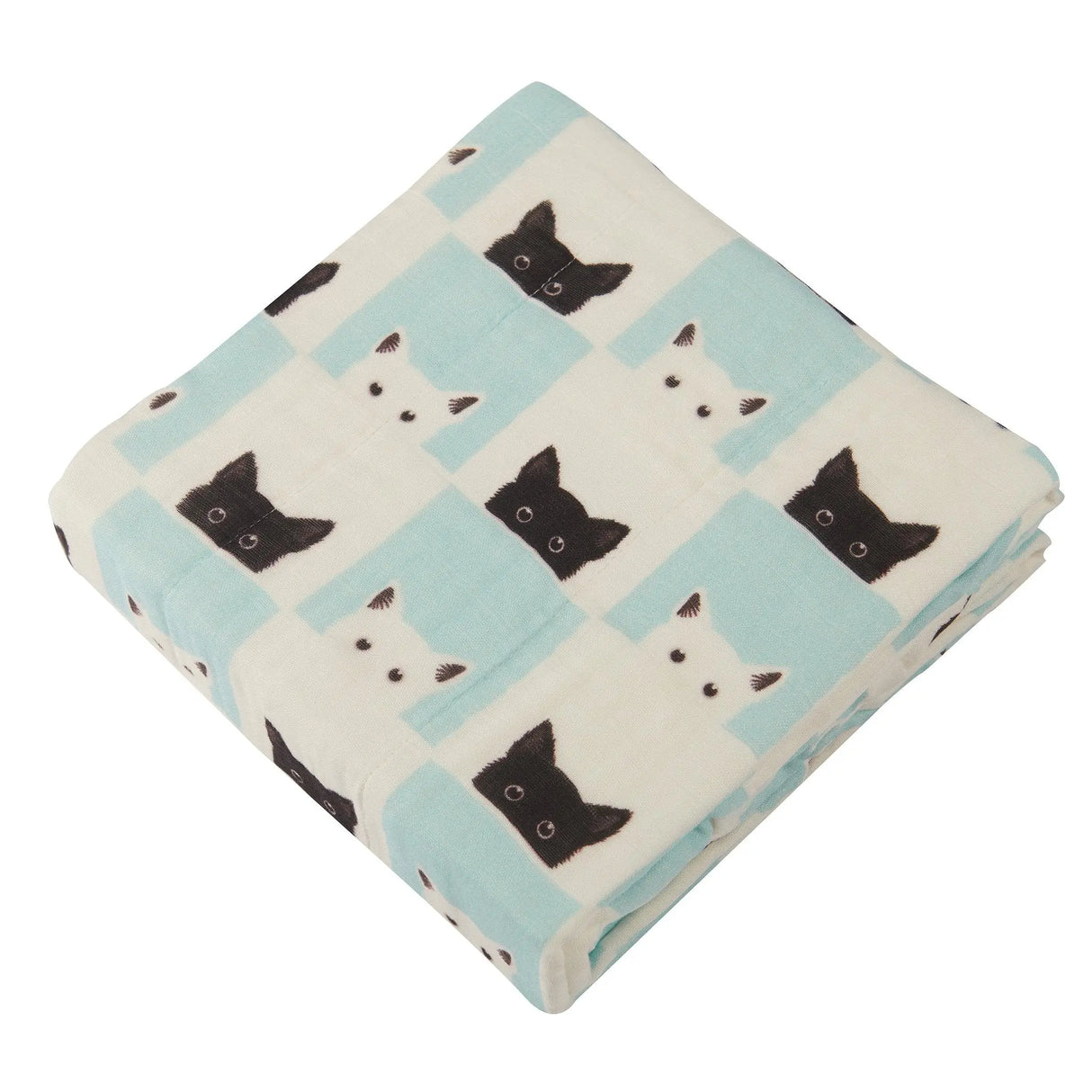 Blanket | Bamboo Muslin - Peek-A-Boo Cats & White Newcastle Classics