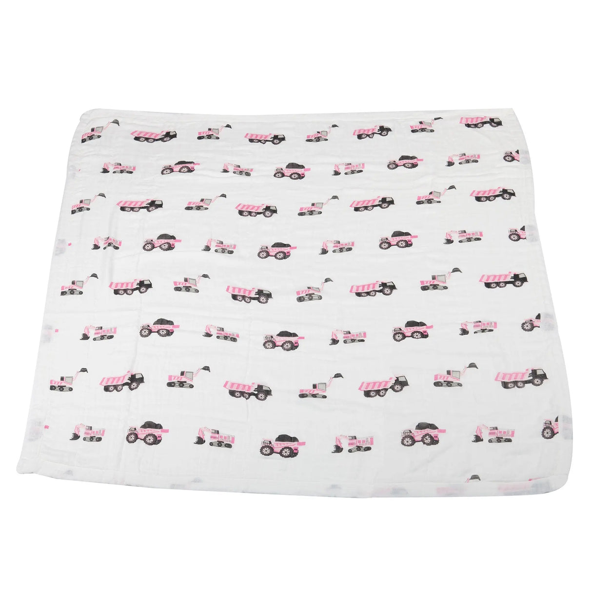 Blanket | Bamboo Muslin - Pink Digger & White Newcastle Classics