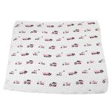 Blanket | Bamboo Muslin - Pink Digger & White Newcastle Classics