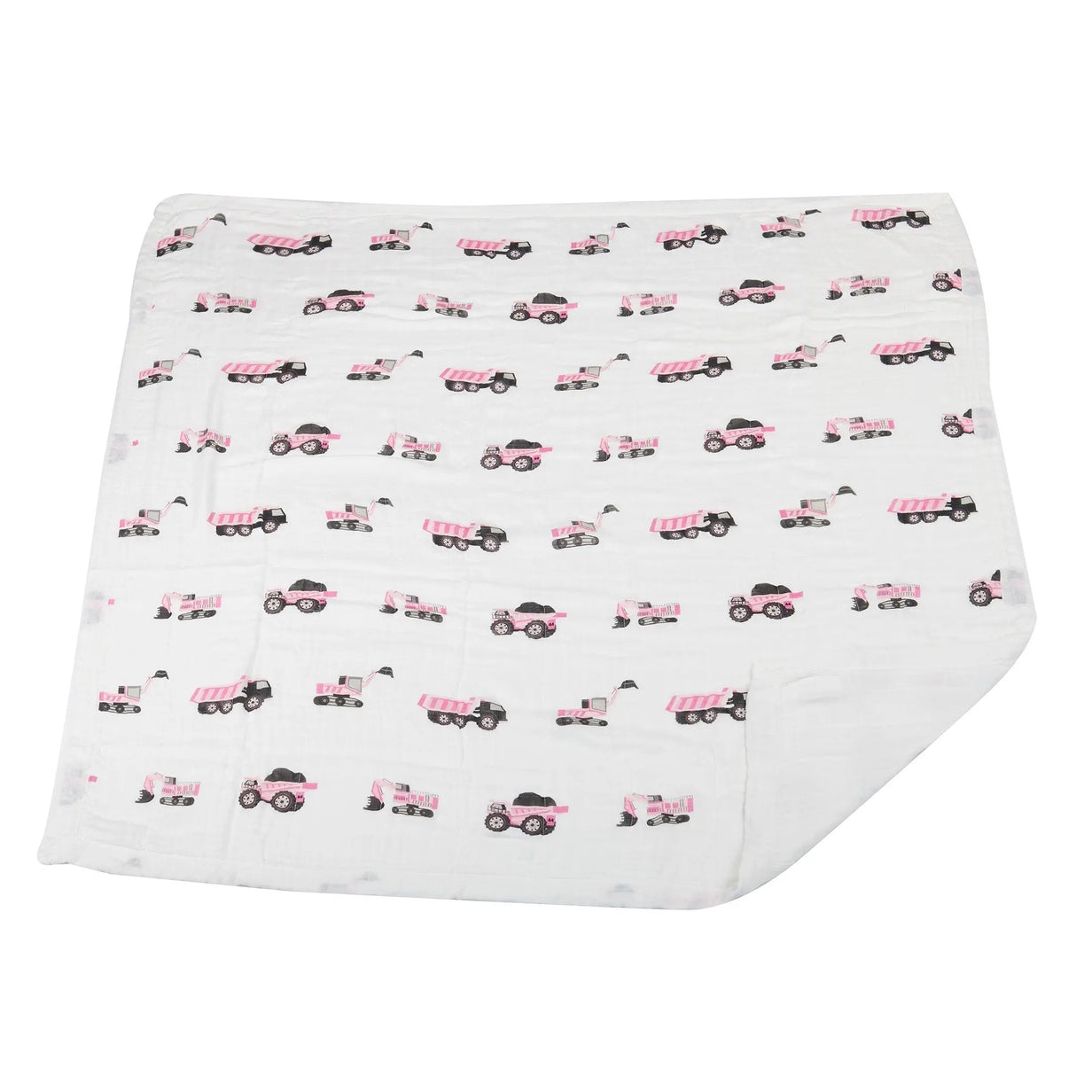 Blanket | Bamboo Muslin - Pink Digger & White Newcastle Classics