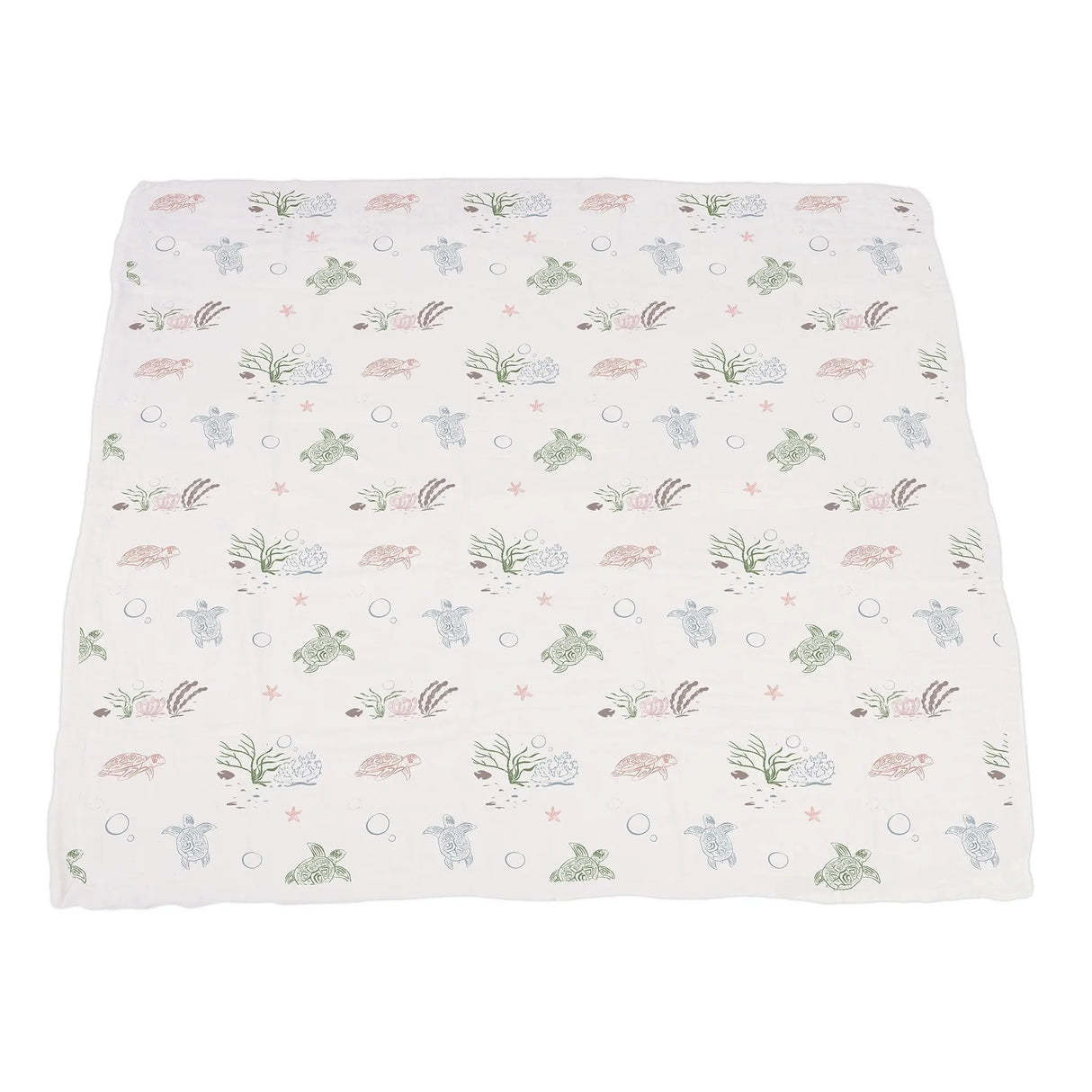 Blanket | Bamboo Muslin - Turtles & Water Lily Newcastle Classics