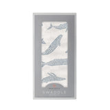 Blue Shadow Whales Bamboo Swaddle Newcastle Classics