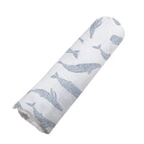 Blue Shadow Whales Bamboo Swaddle Newcastle Classics