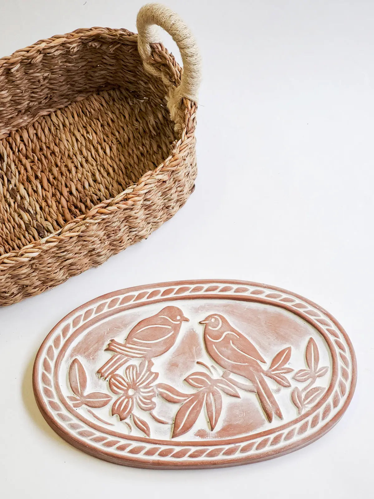 Bread Warmer & Basket - Lovebirds Oval KORISSA