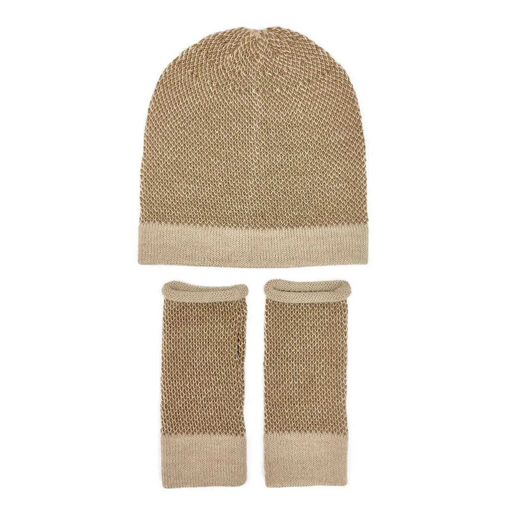 Camel Interwoven Alpaca Beanie | Ethical Style SLATE + SALT