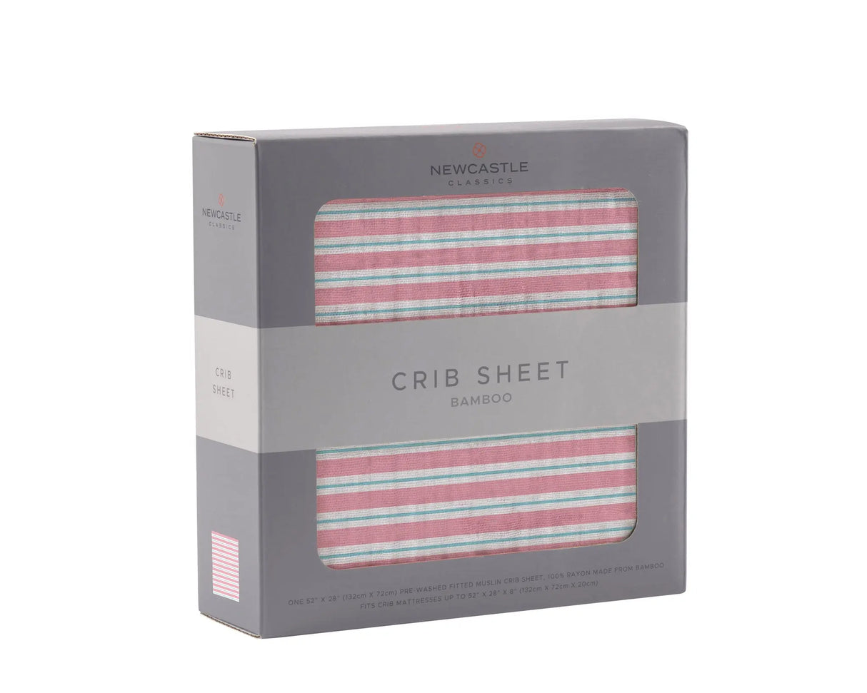 Candy Stripe Bamboo Muslin Crib Sheet Newcastle Classics