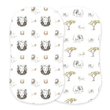 Changing Pad Cover/Bassinet Sheets 2PK | Lion, Rhinos & Elephants Newcastle Classics