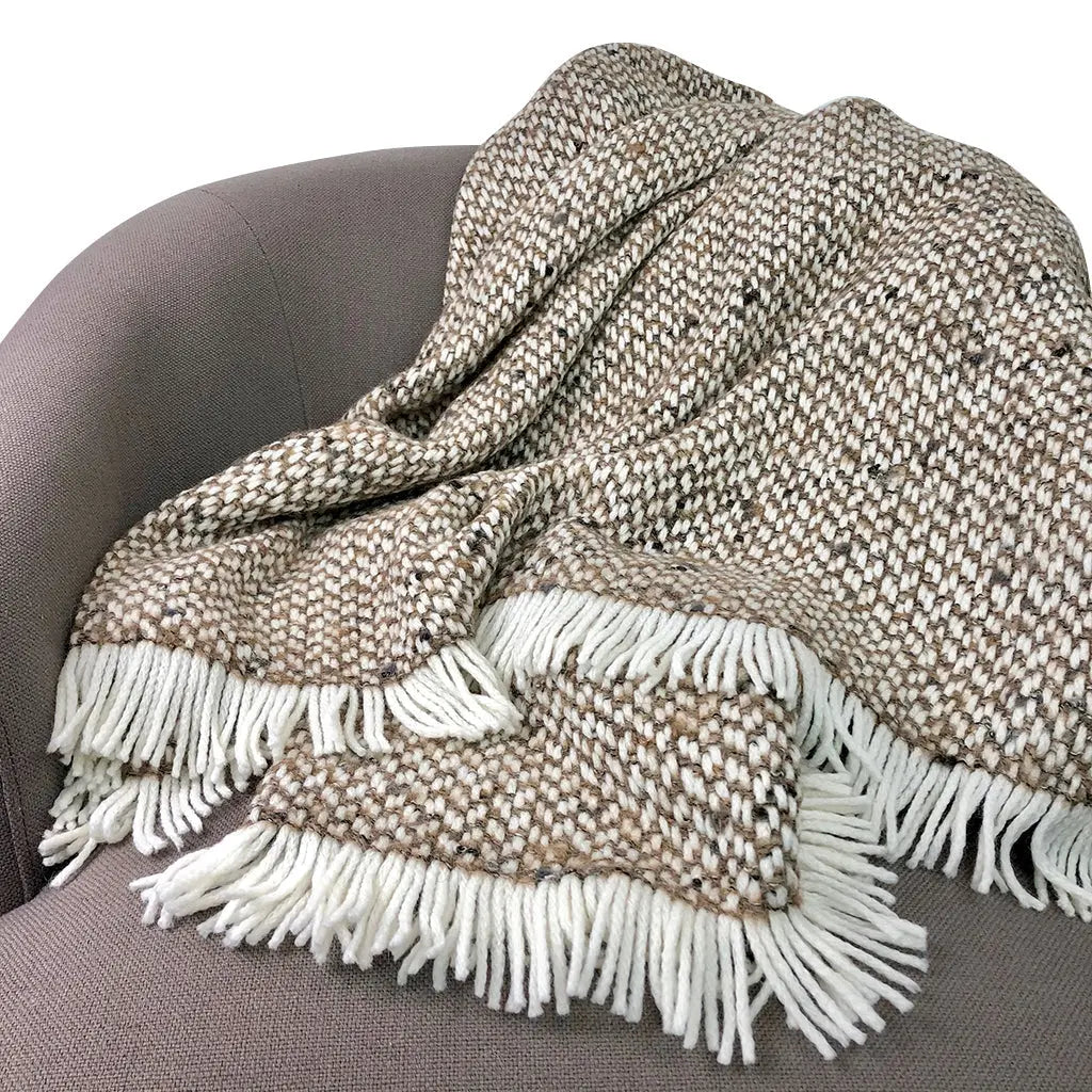 Chunky Camel Weave Alpaca Throw | Ethical Style SLATE + SALT