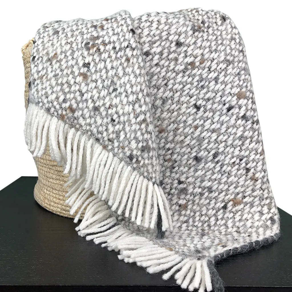 Chunky Gray Weave Alpaca Throw | Ethical Style | Sumiye Co