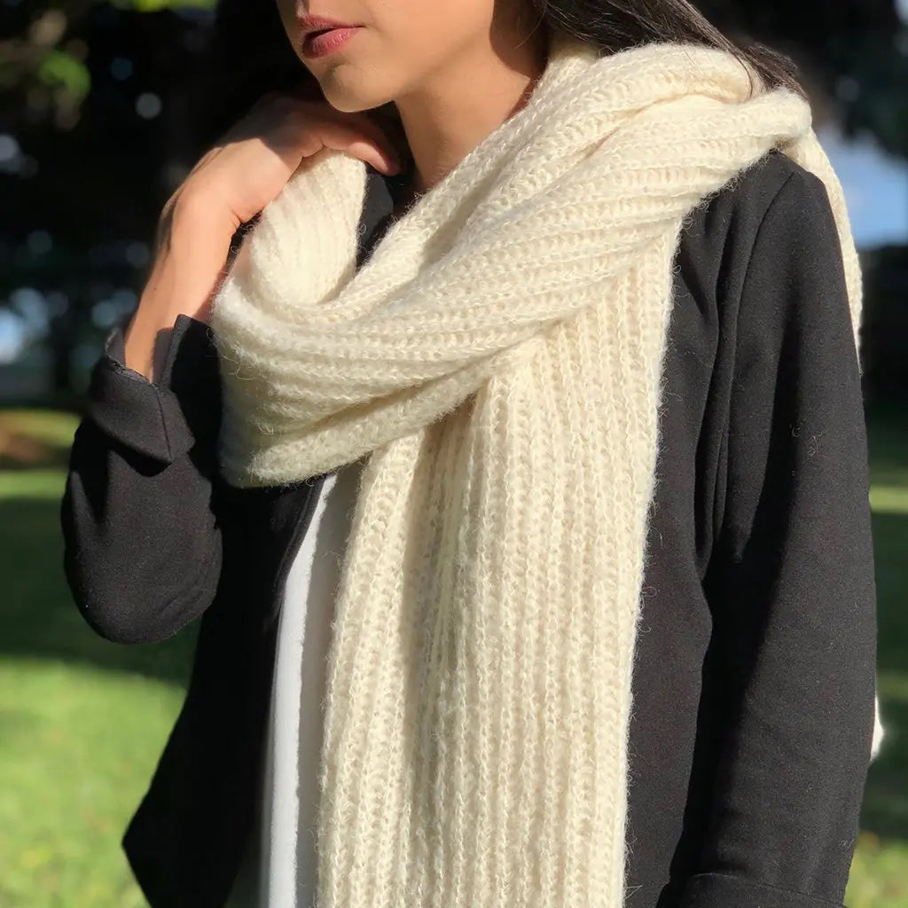 Chunky Snow Knit Alpaca Scarf | Ethical Style SLATE + SALT