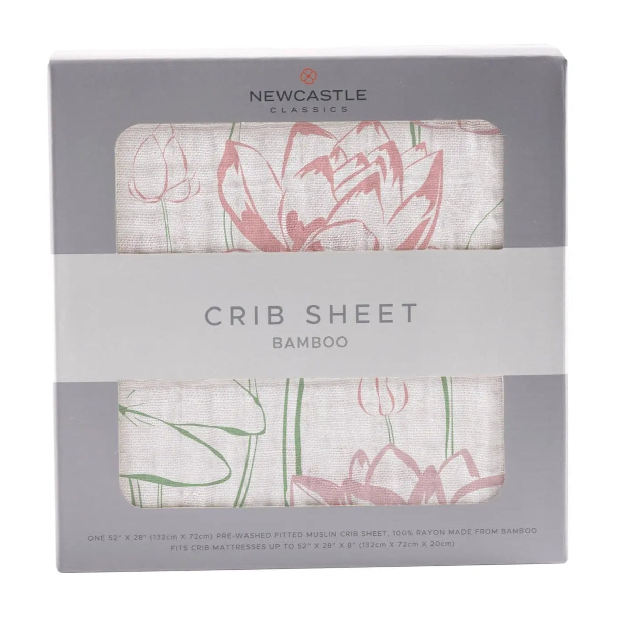 Crib Sheet | Bamboo Muslin - Water Lily Newcastle Classics