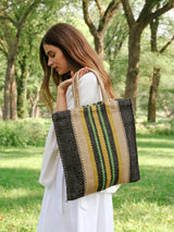 Dora Jute Tote Bag - Multi Navy | Artisan Handmade KORISSA