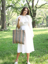 Dora Jute Tote Bag - Pale Green | Artisan Handmade KORISSA