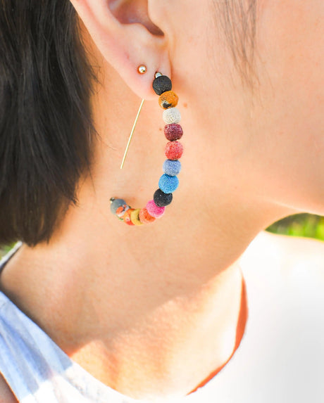 Earrings | Artisan Kantha Jewelry Arc Sumiye Co