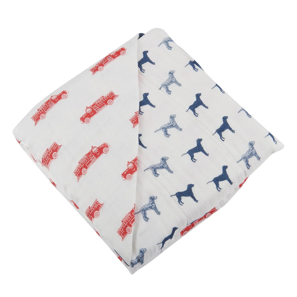 Fire Truck and Dalmatian Bamboo Muslin Newcastle Blanket Newcastle Classics