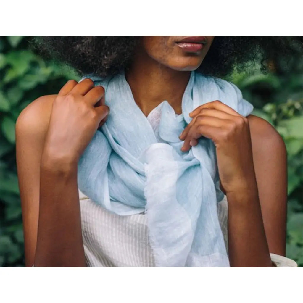 Gauze Linen Two Tone Scarf | Ethical Style SLATE + SALT