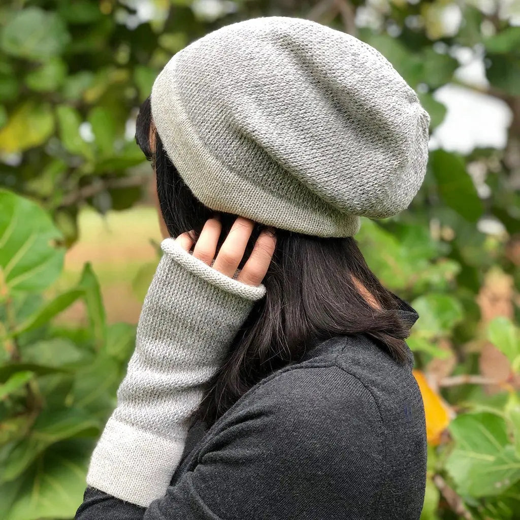 Gray Interwoven Alpaca Beanie | Ethical Style SLATE + SALT