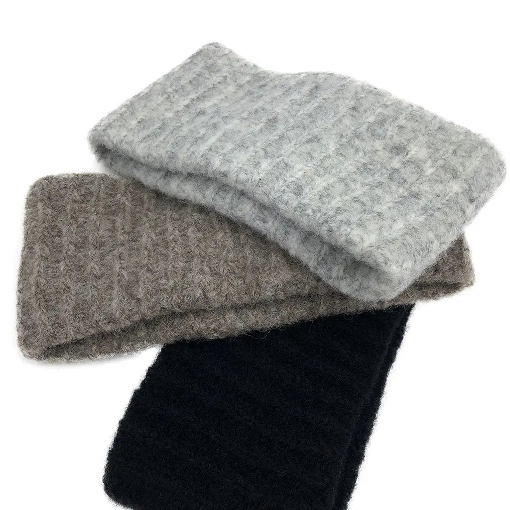 Gray Ribbed Alpaca Ear Warmer | Ethical Style SLATE + SALT