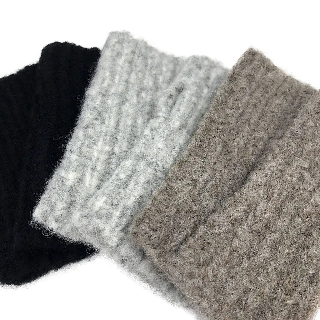 Gray Ribbed Alpaca Gloves | Ethical Style SLATE + SALT