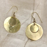 Hammered Circle Bombshell Earrings | Artisan Made Cambodian Artisans