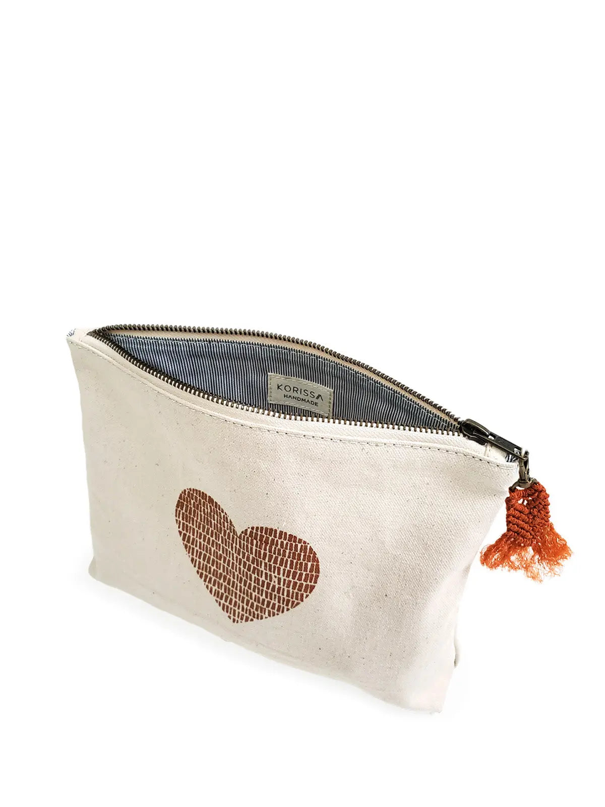 Hand Screen Printed Cotton Canvas Pouch - Love KORISSA