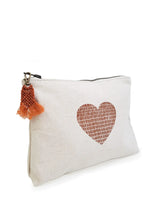 Hand Screen Printed Cotton Canvas Pouch - Love KORISSA