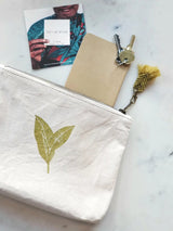 Hand Screen Printed Cotton Canvas Pouch - Nature KORISSA