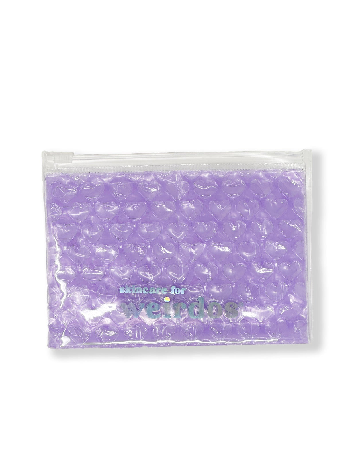 Heart Bubble Zip Pouch - Purple-0