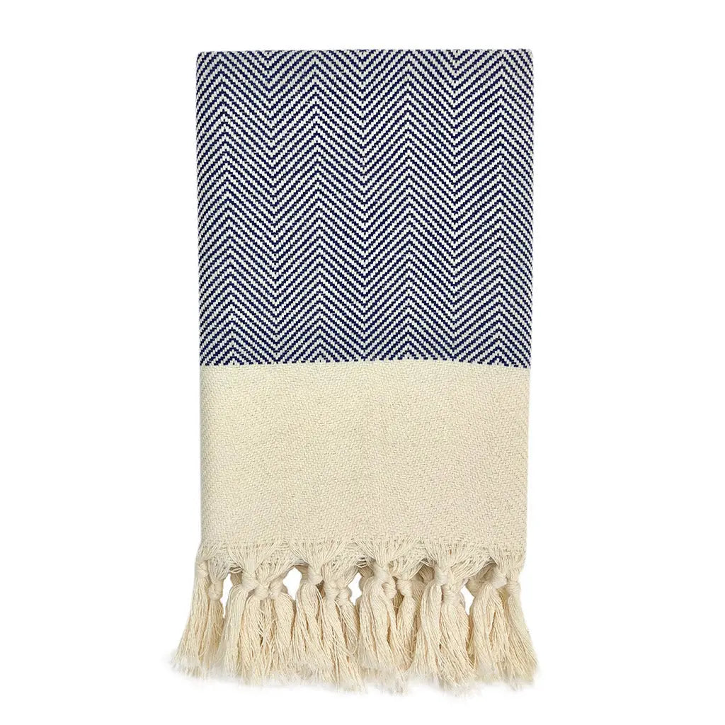 Herringbone Turkish Hand Towel | 100% Natural Fibers SLATE + SALT