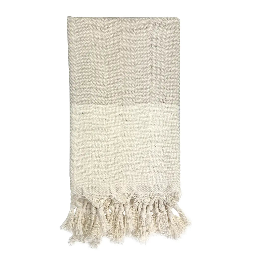 Herringbone Turkish Hand Towel | 100% Natural Fibers SLATE + SALT