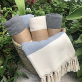 Herringbone Turkish Towel | 100% Natural Fibers SLATE + SALT