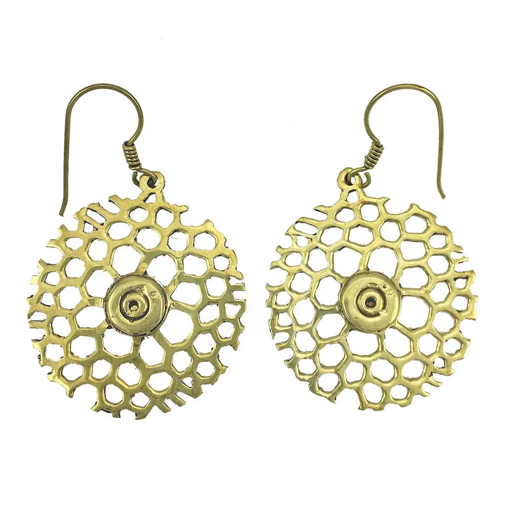 Honeycomb Bomb Earrings Cambodian Artisans