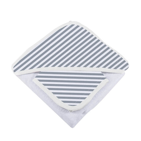 Hooded Towel & Washcloth Set | Bamboo Muslin - Finley Stripe Newcastle Classics