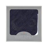 Hooded Towel & Washcloth Set | Bamboo Muslin - Midnight Moon Newcastle Classics